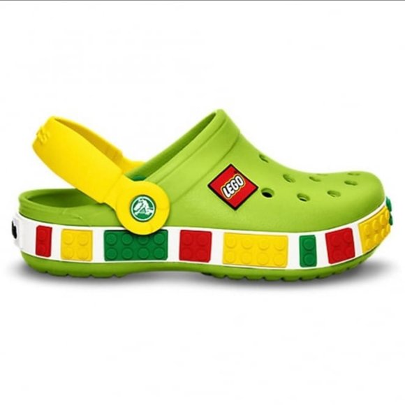 *RARE* Crocs NWT Blue/Yellow Lego Clog Sandals Unisex Multiple Sizes Available - Picture 2 of 7